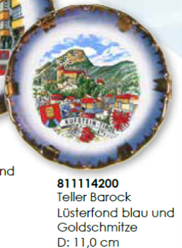 Teller Barock m. Goldschmitze 11cm Motiv